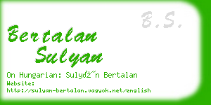 bertalan sulyan business card